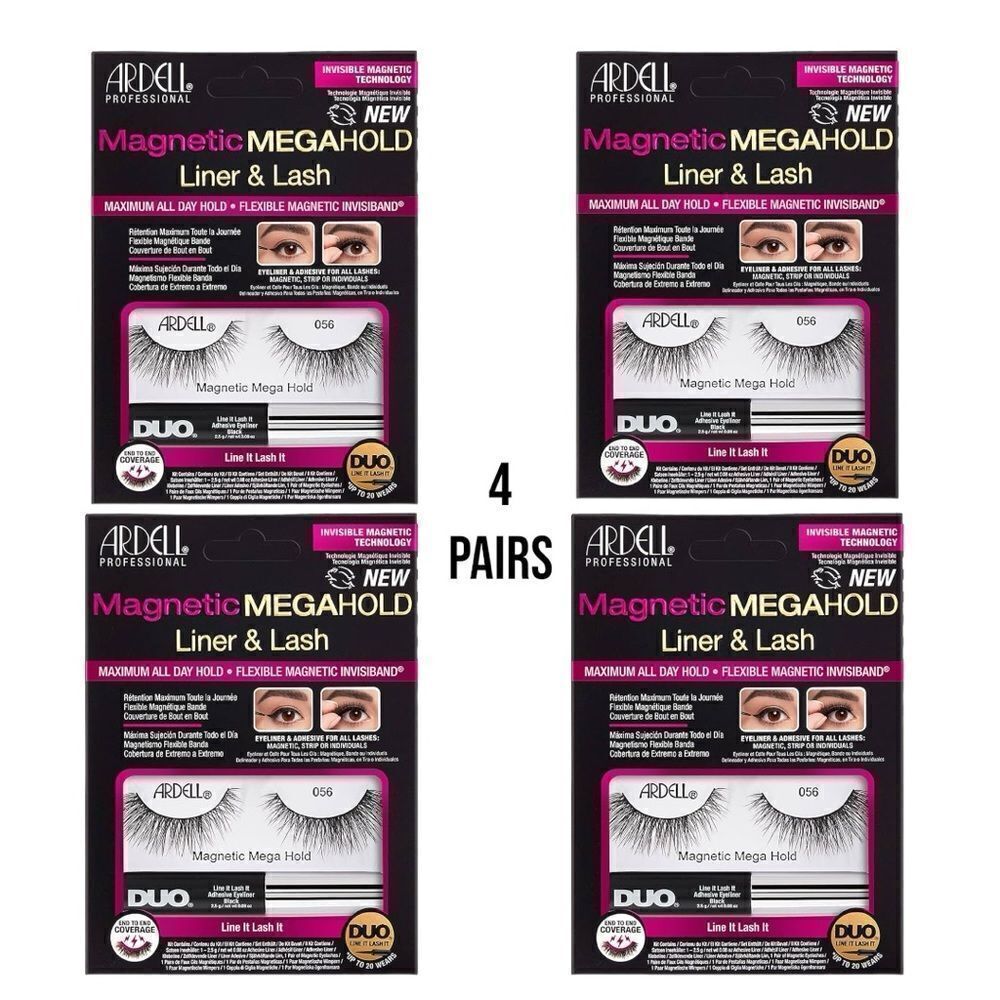 Ardell Magnetic MegaHold Liquid Liner & Lash 056, 4 Pairs